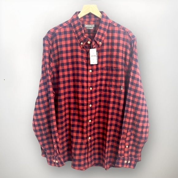 Eddie Bauer Plaid Button Down Flannel Shirt in Red Buffalo Check, Mens Size XXL - Picture 2 of 10